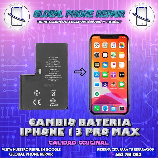 Cambio Batería iPhone 13 Pro Max