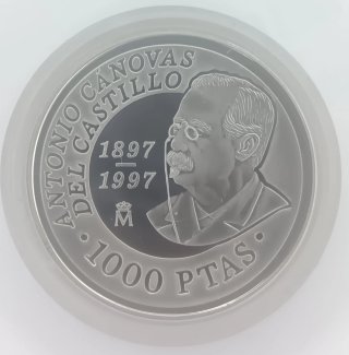 Moneda 1000 pesetas 1997 Cánovas del Castillo
