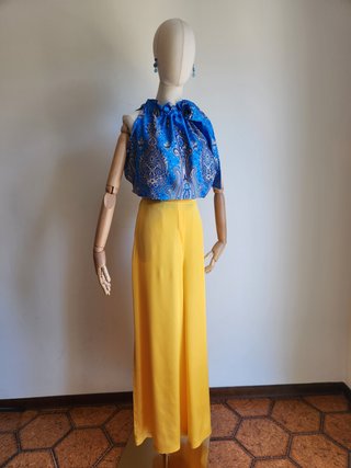 Completo estivo Pantalone giallo e Blusa Taglia XL