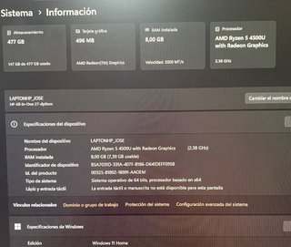 HP Ordenador Plata Bien Conservado