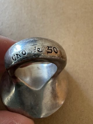 Anillo Uno de 50 Azul y Plateado