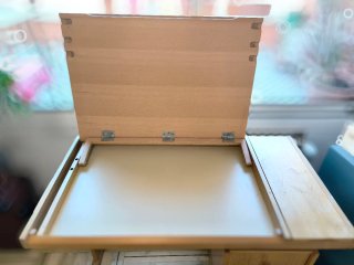 Mesa escritorio abatible de madera