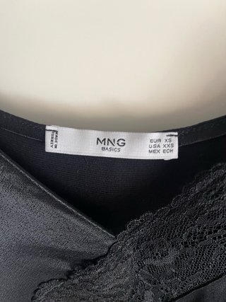 Top lencero Mango negro encaje