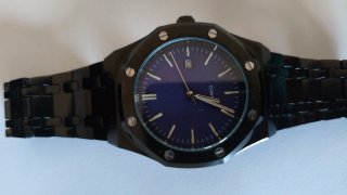 Reloj Quartz negro y azul 39-42mm