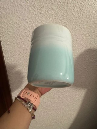 4 Tazas y 4 cuencos de porcelana Azul