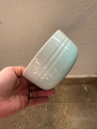 4 Tazas y 4 cuencos de porcelana Azul