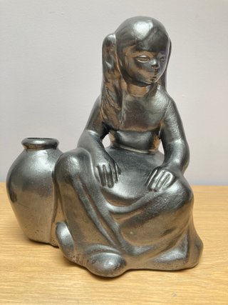 Lote 2 figuras metal plata