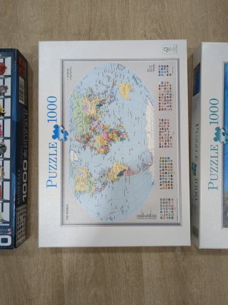 3 Puzzles 1000 Piezas Completos de 50 x 70 cm.