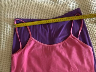 Conjunto Top Rosa y Leggings Morados