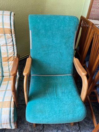 2 Mecedoras de Tela y Madera