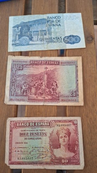 Billetes de Pesetas Banco de España (1000 y 100)