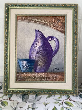 Lote 2 Cuadros Jarrón 45x55 cm
