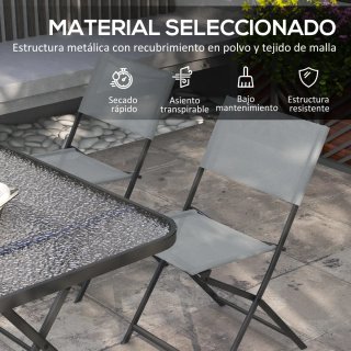 Mesa y 4 Sillas Jardín Plegables