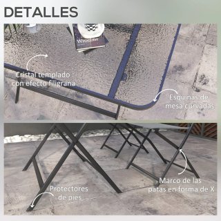 Mesa y 4 Sillas Jardín Plegables