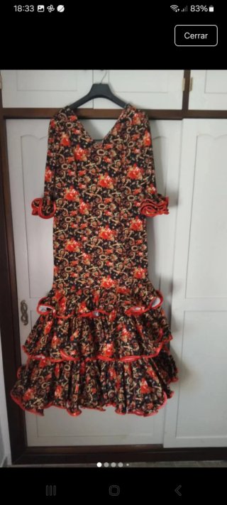 Vestido Flamenca Negro y Rosa