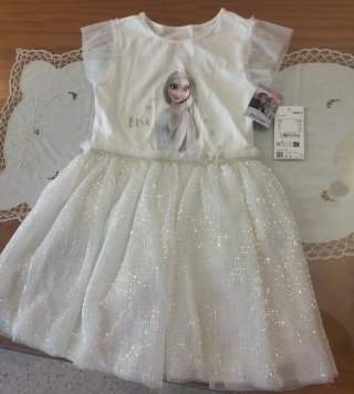 Vestido Blanco Niña Elsa Frozen Disney Talla 134/9