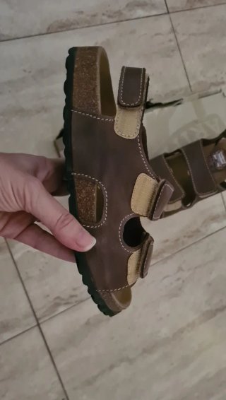 Sandalias niño piel marrón talla 36