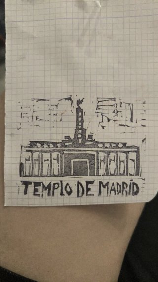 Libreta Templo de Madrid grabado linóleo