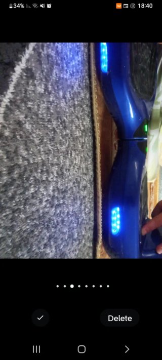 Hoverboard azul con batería y LED