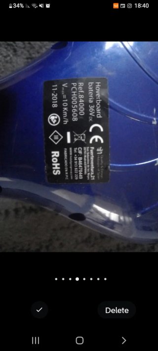 Hoverboard azul con batería y LED