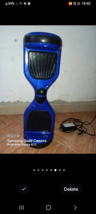 Hoverboard azul con batería y LED