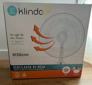 Ventilador de mesa Klindo gris y blanco