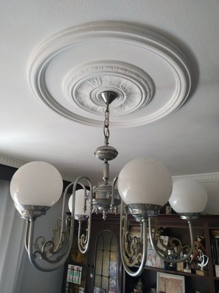 Lámpara de techo vintage plata y cristal