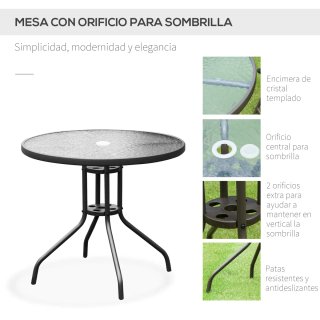 Conjunto Mesa y 4 Sillas Jardín