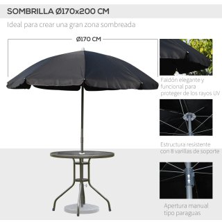 Conjunto Mesa y 4 Sillas Jardín