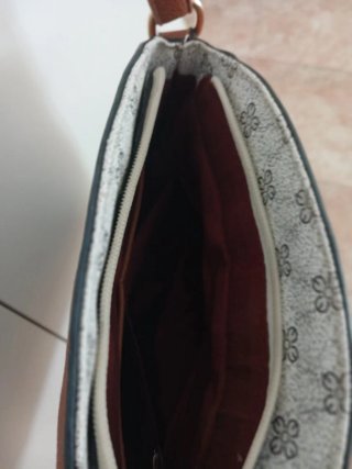 Bolso bandolera mujer beige y marrón