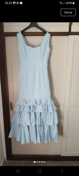 Vestido Flamenca Volantes Azul