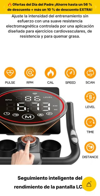 Bicicleta Estática Indoor Toputure TEB5. ModeloPRO