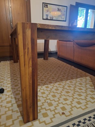 Conjunto mesas teka maciza centro y comedor