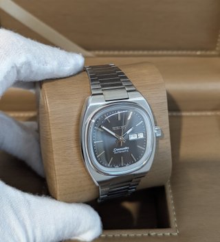 Reloj Seiko Mod Vintage Day-Date Gris Plateado
