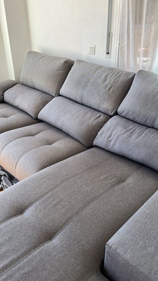 Sofá chaiselongue 3 plazas gris