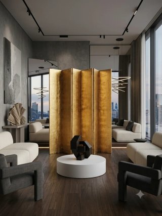 Biombo decorativo pan de oro
