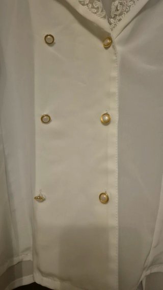Camisa blanca vintage cruzada encaje talla44