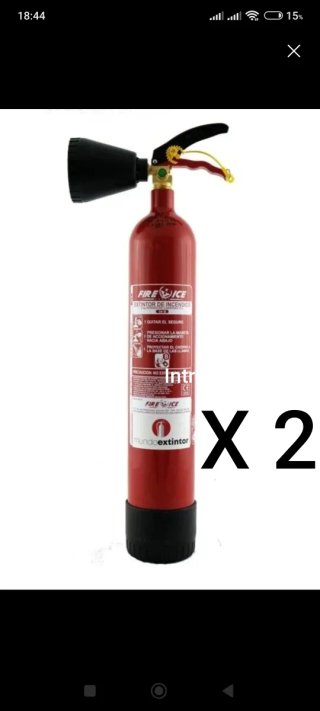 Lote 2 Extintores CO2 2kg Caducados, para Acuarios