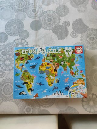 Puzzle Educa Mapa del Mundo Animales 150 Piezas