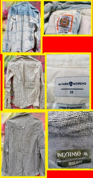 CAMISAS DE MANGA LARGA:TALLA Y MARCA EN TEXTO:1X1€