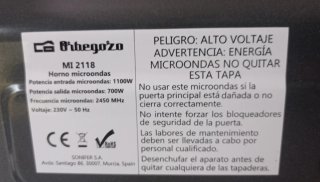 Microondas Orbegozo 700W