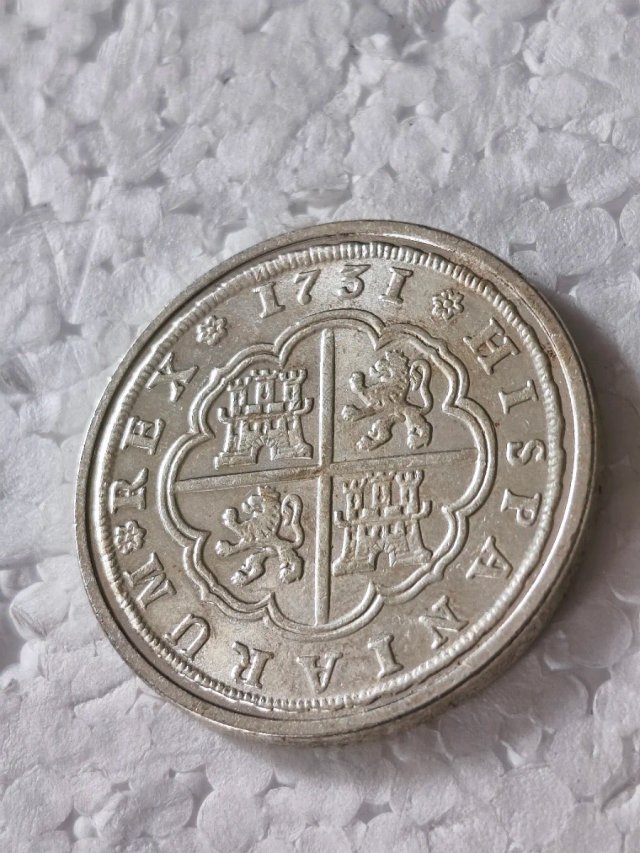 Moneda token de 8 reales de Felipe V 1731 Sevilla