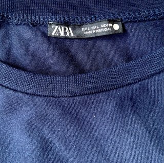 Vestido midi azul marino Zara Talla L