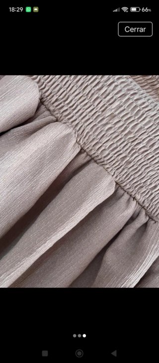 Falda corta volantes beige Talla única