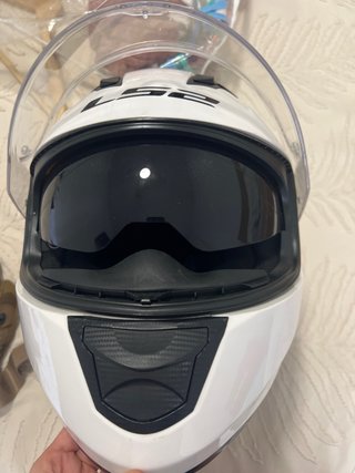 Casco Moto Integral LS2 Blanco Visera Solar