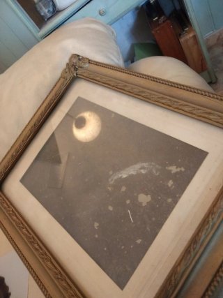 Marco antiguo madera y cristal