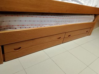 Cama juvenil roble macizo