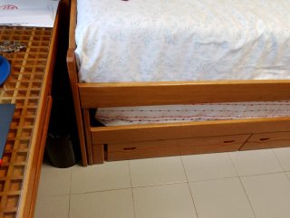 Cama juvenil roble macizo