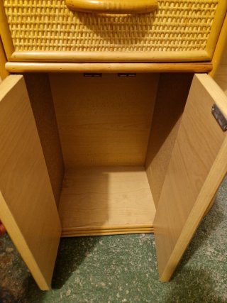 Recibidor mimbre cajonera madera