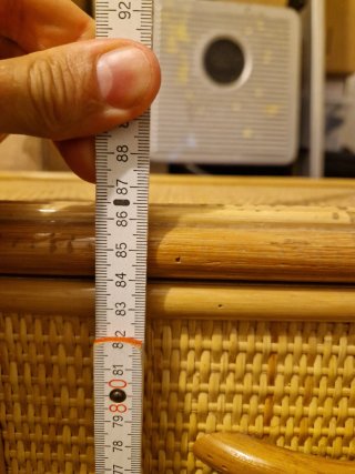 Recibidor mimbre cajonera madera